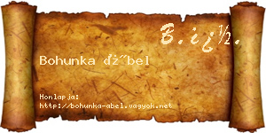 Bohunka Ábel névjegykártya